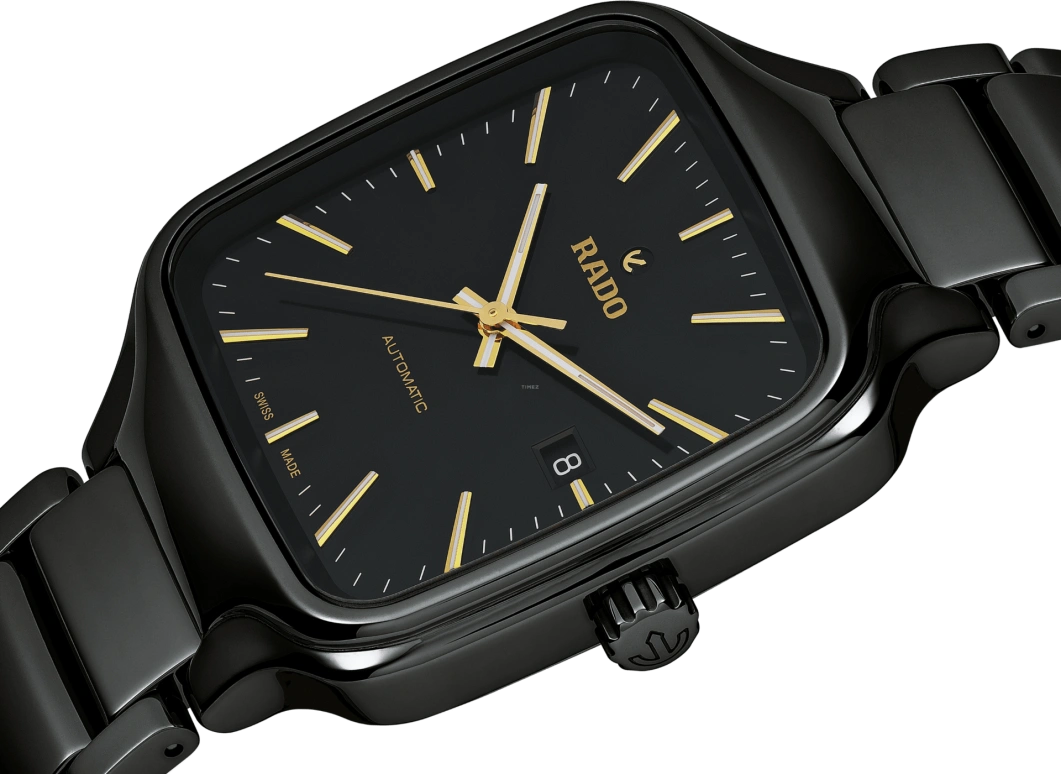 Rado,True Square 38mm,38mm,Ceramic,Black,Automatic,Day,80hours,R27078162