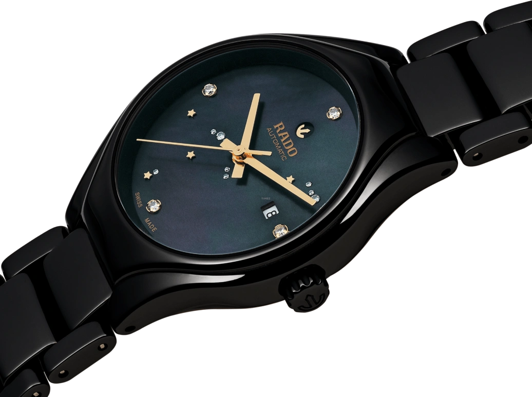 Rado,True Round 30mm,30mm,Ceramic,Black,Automatic,Day,In-house Caliber,R27242842