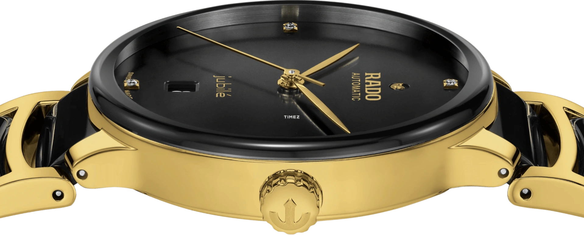 Rado,Centrix 39.50mm,39.50mm,Stainless Steel,Ceramic,Black,Automatic,Day,In-house Caliber,R30008712