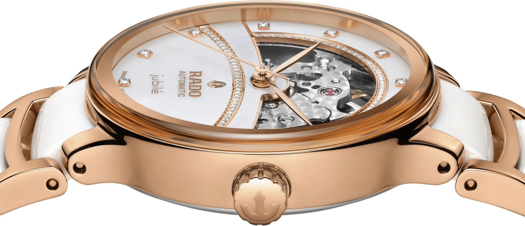 Rado,Centrix 35mm,35mm,Stainless Steel,White,Automatic,Anti-magnetic,In-house Caliber,R30029932
