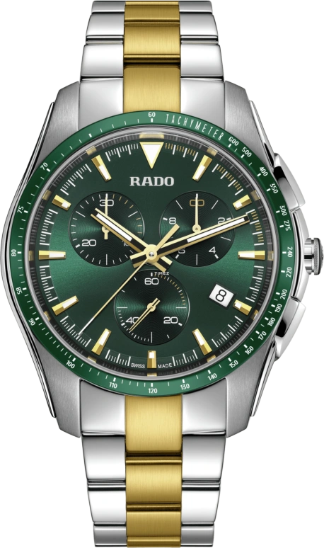 Rado,HyperChrome 44.90mm,44.90mm,Stainless Steel,Green,Quartz,Day,Sapphire,Crystal Glass,R32259323