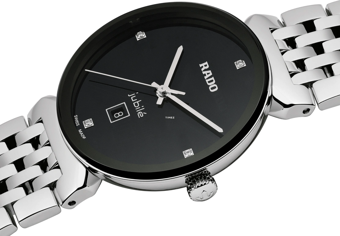 Rado,Florence 30mm,30mm,Stainless Steel,Black,Quartz,Day,In-house Caliber,R48913713