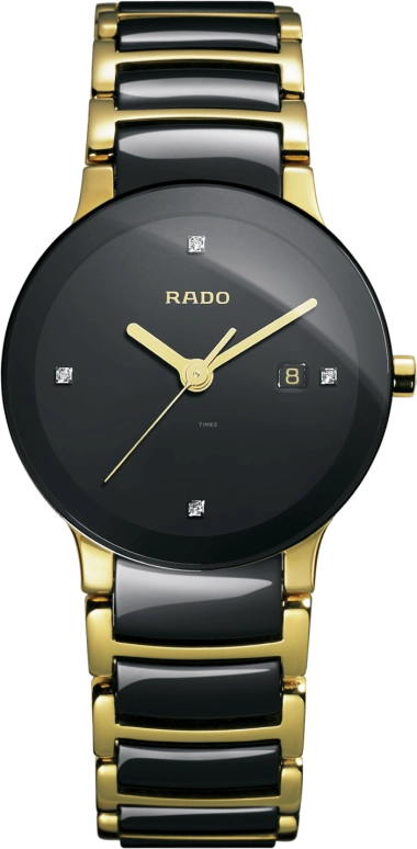 Rado,Centrix 28mm,28mm,Stainless Steel,Black,Quartz,Day,In-house Caliber,R30930712