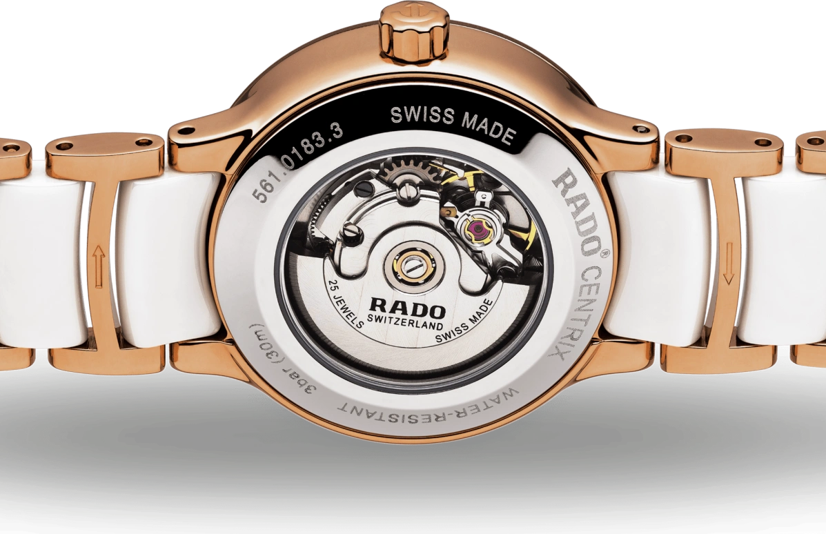 Rado,Centrix 28mm,28mm,Stainless Steel,Silver White,Automatic,38hours,Sapphire,Crystal Glass,R30183742