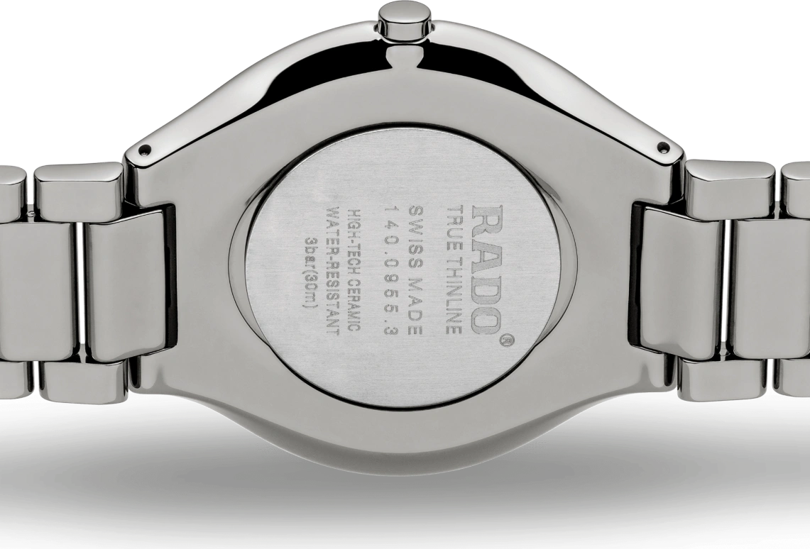 Rado,True Thinline 39mm,39mm,Ceramic,Grey,Quartz,In-house Caliber,Sapphire,Crystal Glass,R27955122