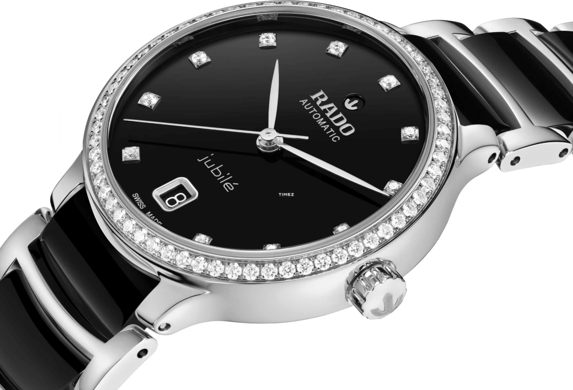 Rado,Centrix 35mm,35mm,Stainless Steel,Black,Automatic,Day,80hours,R30231712
