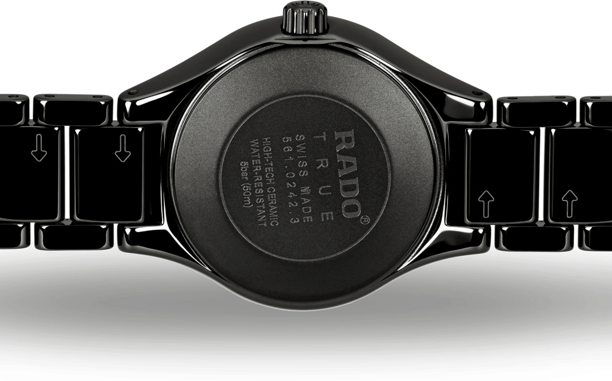 Rado,True Round 30mm,30mm,Ceramic,Black,Quartz,Day,In-house Caliber,R27059712