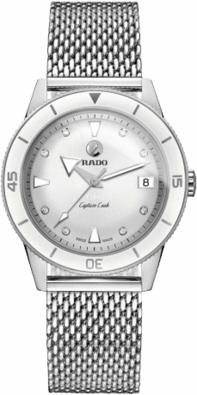 Rado,Captain Cook 37.30mm,37.30mm,Stainless Steel,White,Automatic,Date,Anti-magnetic,R32500703