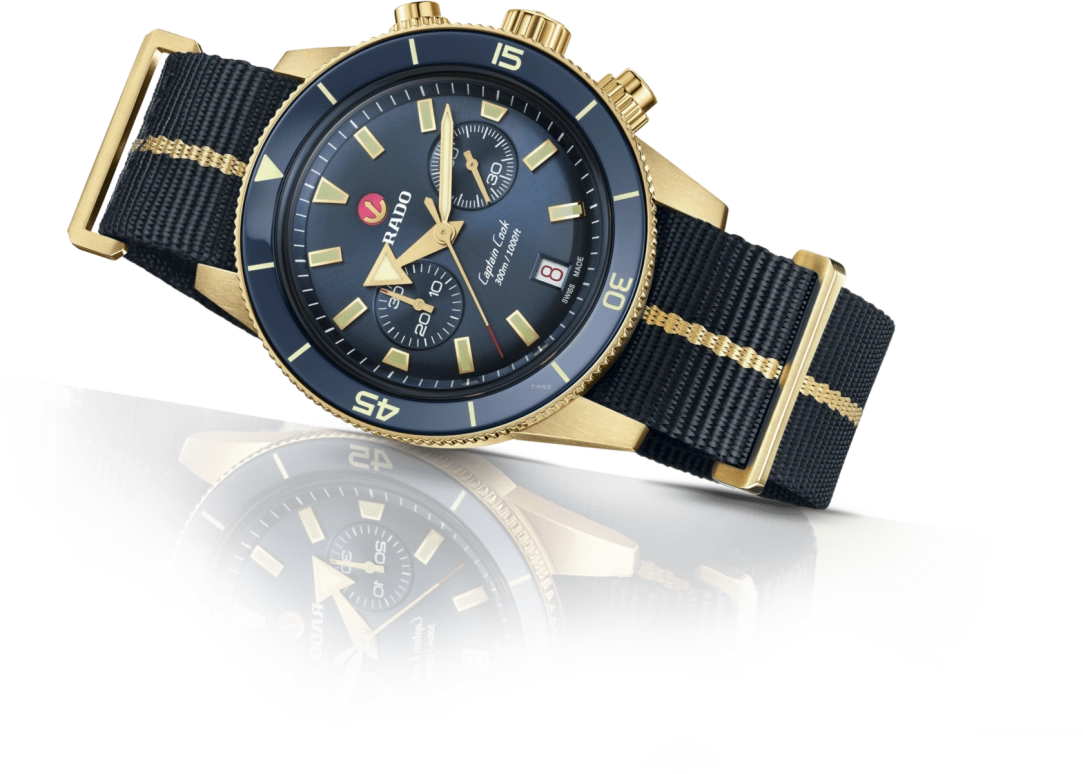 Rado,Captain Cook 43mm,43mm,Bronze,Ceramic,Blue,Automatic,Chronograph,Day,R32146208