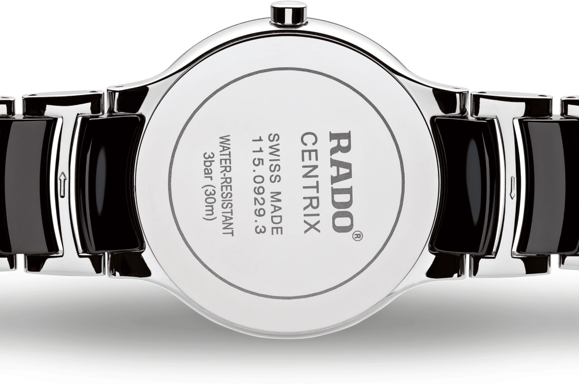 Rado,Centrix 38mm,38mm,Stainless Steel,Black,Quartz,Sapphire,Crystal Glass,Round,R30934172