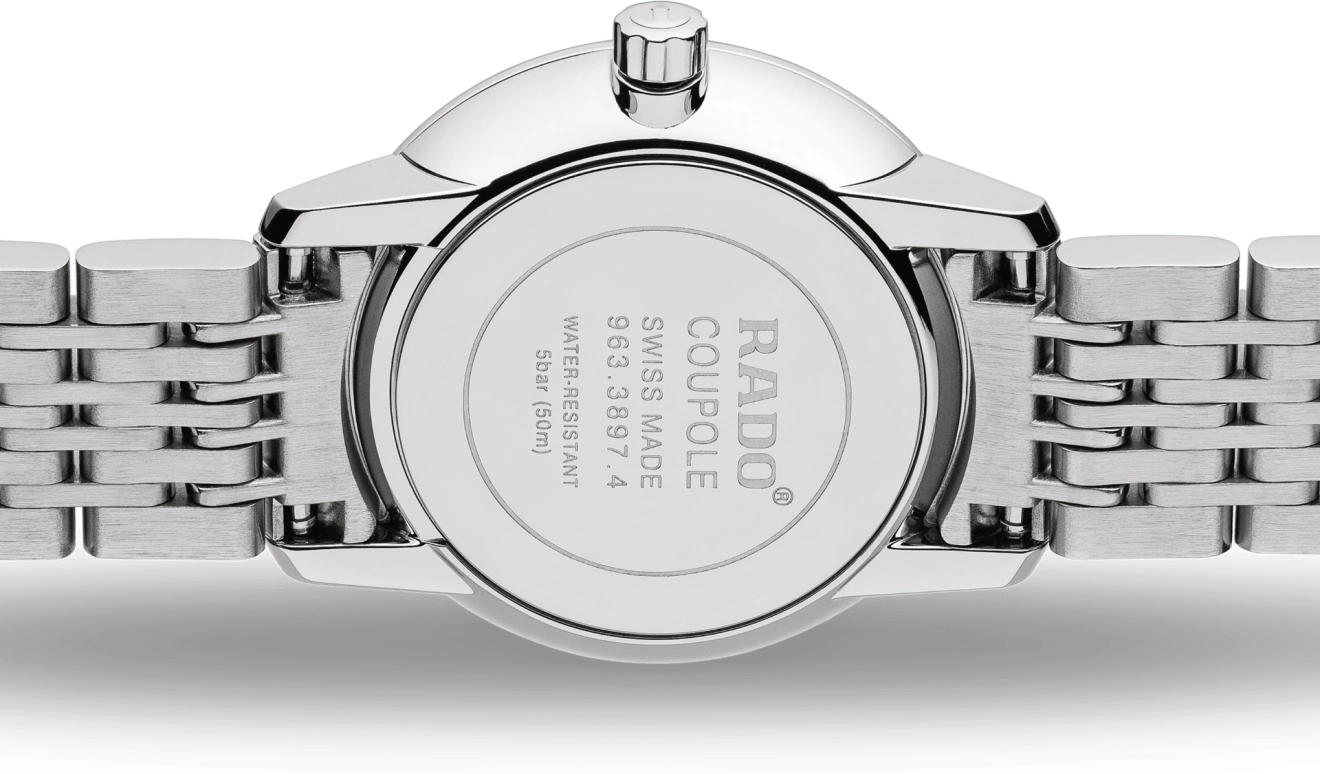 Rado,Coupole 27mm,27mm,Stainless Steel,Black,Quartz,In-house Caliber,Sapphire,Crystal Glass,R22897903