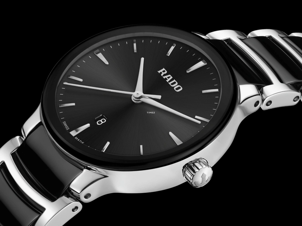 Rado,Centrix 30.50mm,30.50mm,Stainless Steel,Black,Quartz,Day,In-house Caliber,R30026152
