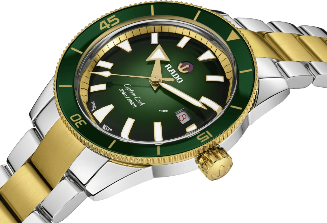 Rado,Captain Cook 42mm,42mm,Stainless Steel,Green,Automatic,Day,In-house Caliber,R32138303