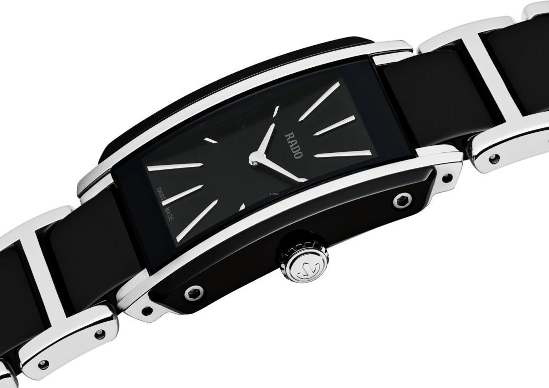 Rado,Integral 22.70x33.10mm,22.70x33.10mm,Stainless Steel,Ceramic,Black,Quartz,In-house Caliber,Sapphire,Crystal Glass,R20613162