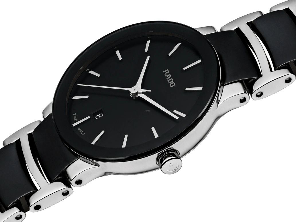 Rado,Centrix 28mm,28mm,Stainless Steel,Black,Quartz,Day,In-house Caliber,R30935172