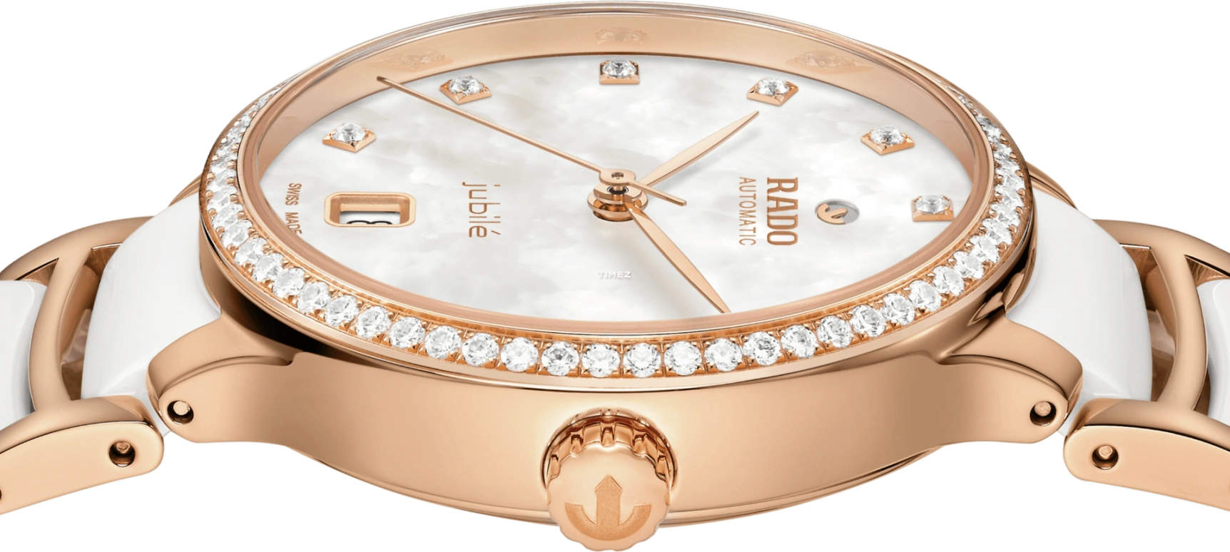 Rado,Centrix 35mm,35mm,Stainless Steel,White,Automatic,Day,80hours,R30230902