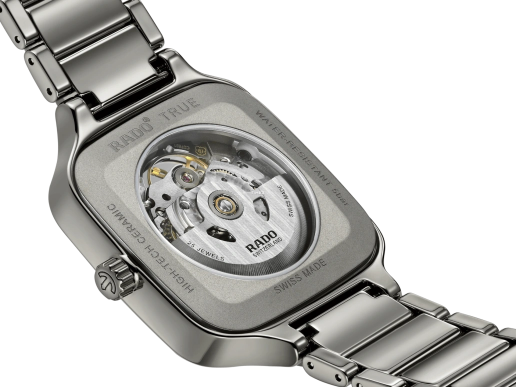Rado,True Square 38mm,38mm,Ceramic,Titanium,Green,Rose Gold,Grey,Automatic,In-house Caliber,Sapphire,Crystal Glass,R27083712