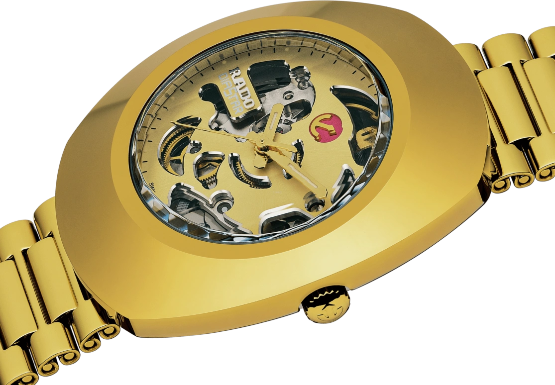 Rado,The Original 35mm,35mm,Stainless Steel,Gold,Skeleton,Automatic,In-house Caliber,Sapphire,Crystal Glass,R12064253
