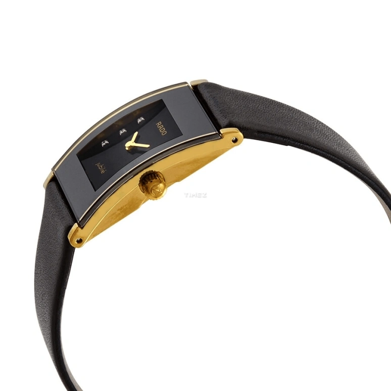 Rado,Integral 19mm,19mm,Stainless Steel,Black,Quartz,Sapphire,Crystal Glass,Rectangular,R20789755