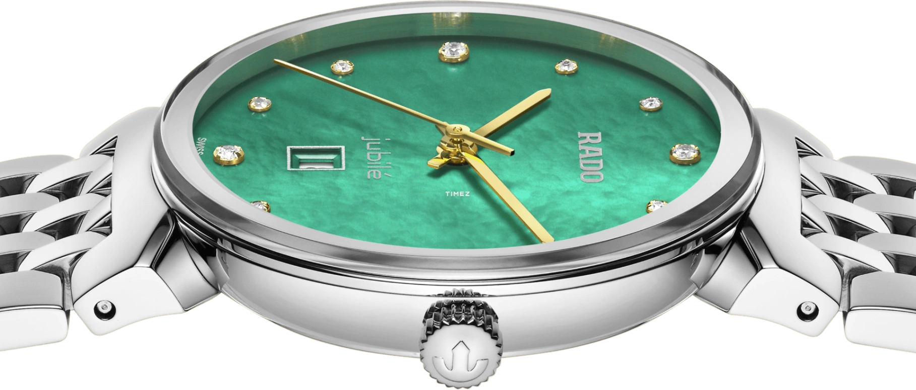 Rado,Florence 30mm,30mm,Stainless Steel,Green,Quartz,Day,In-house Caliber,R48913903