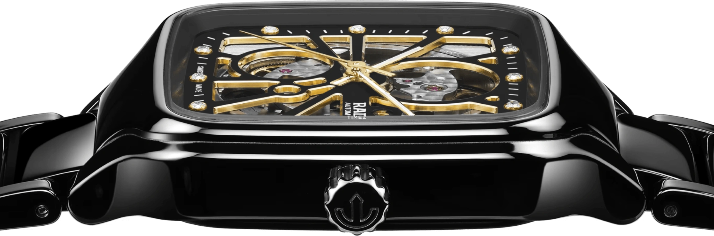 Rado,True Square 38mm,38mm,Titanium,Ceramic,Black,Yellow,Automatic,In-house Caliber,Sapphire,Crystal Glass,R27086712