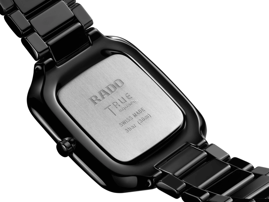 Rado,True Square 37mm,37mm,Ceramic,Black,Quartz,In-house Caliber,Sapphire,Crystal Glass,R27054162