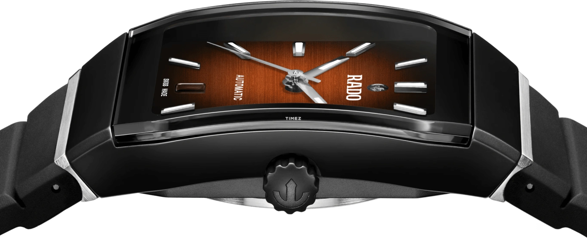 Rado,Anatom 32.50mm,32.50mm,Stainless Steel,Black,Orange,Automatic,Day,72hours,R10202309