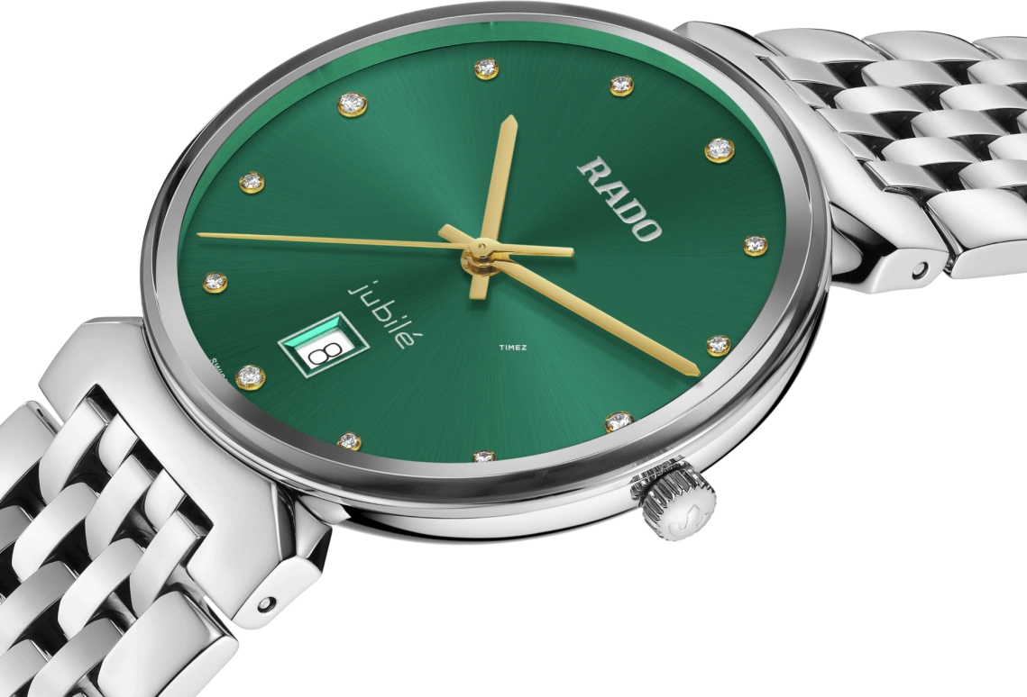 Rado,Florence 38mm,38mm,Stainless Steel,Green,Quartz,Day,In-house Caliber,R48912773