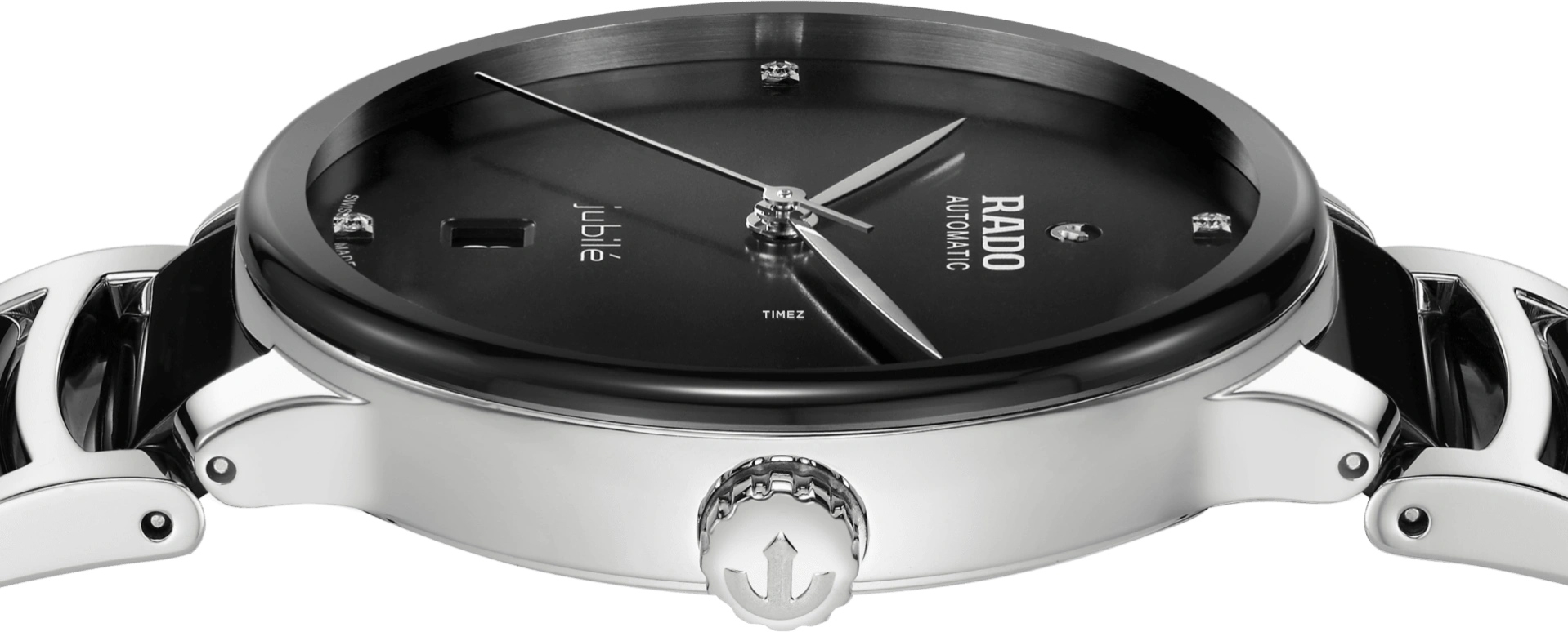Rado,Centrix 39.50mm,39.50mm,Stainless Steel,Black,Automatic,Day,In-house Caliber,R30018712