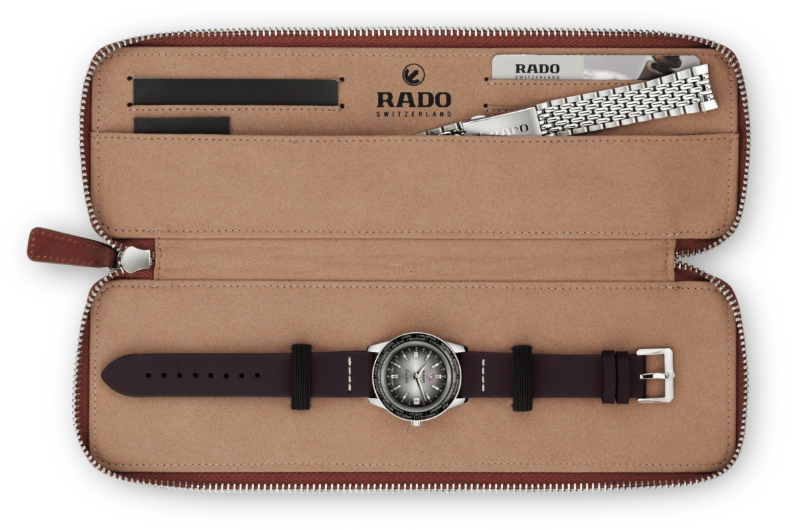 Rado,Captain Cook 37mm,37mm,Stainless Steel,Gradient,Luminous,White,Black,Silver,Green,World Time,跳分,In-house Caliber,R32116158