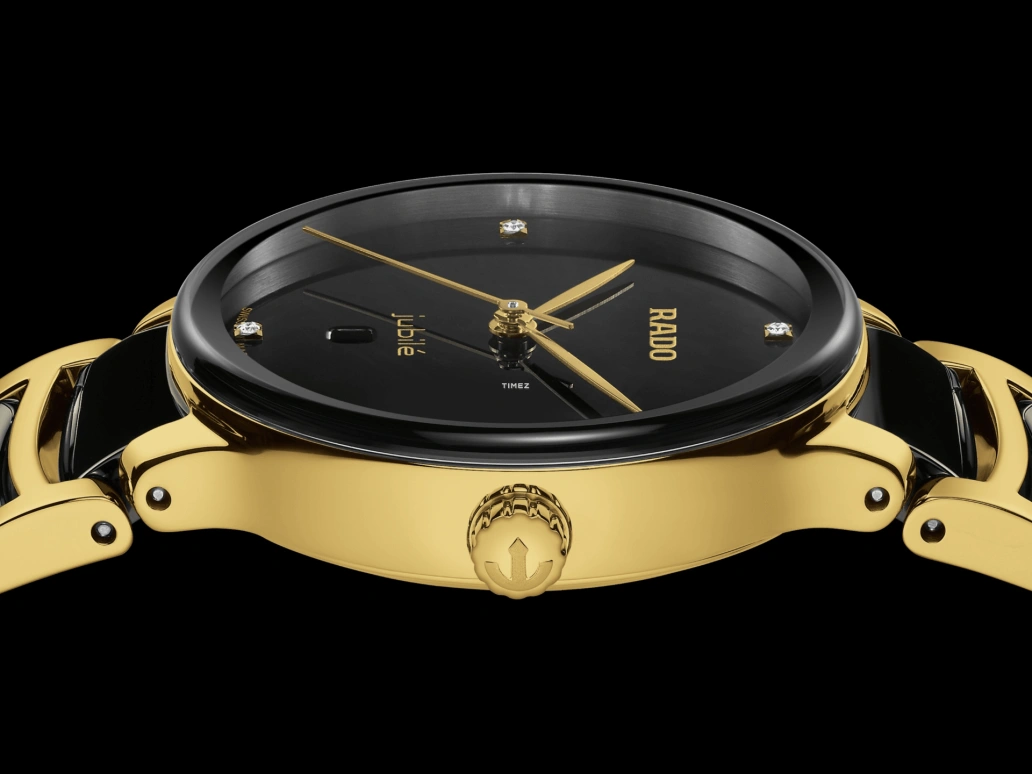 Rado,Centrix 30.50mm,30.50mm,Stainless Steel,Ceramic,Black,Quartz,Day,In-house Caliber,R30025712