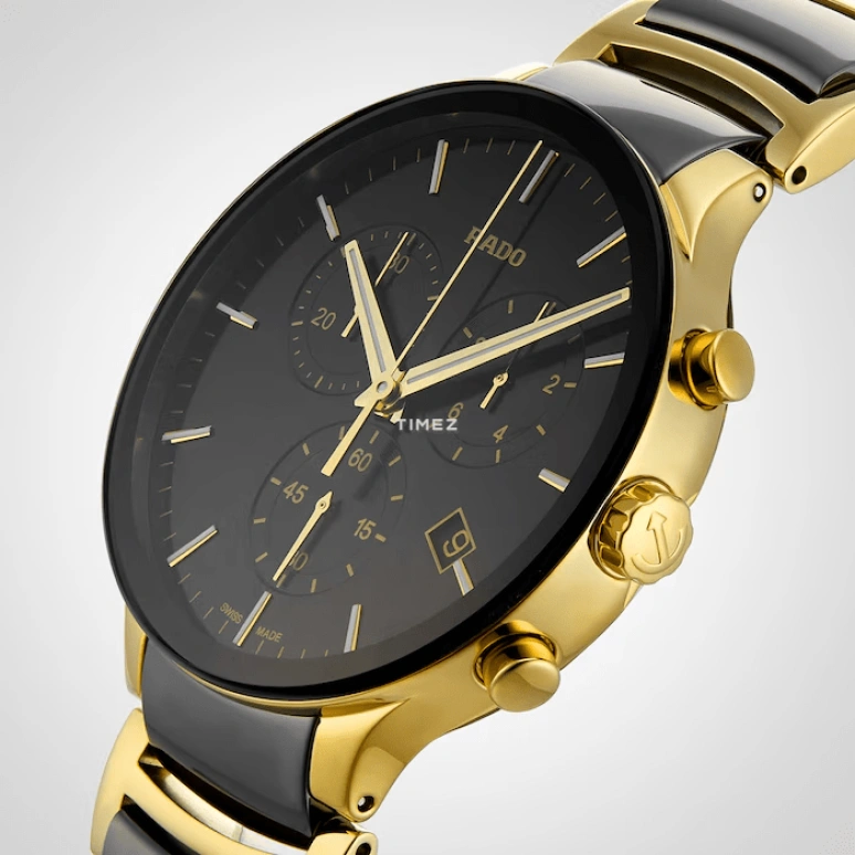 Rado,Centrix 40mm,40mm,Stainless Steel,Black,Quartz,Chronograph,Day,R30134162