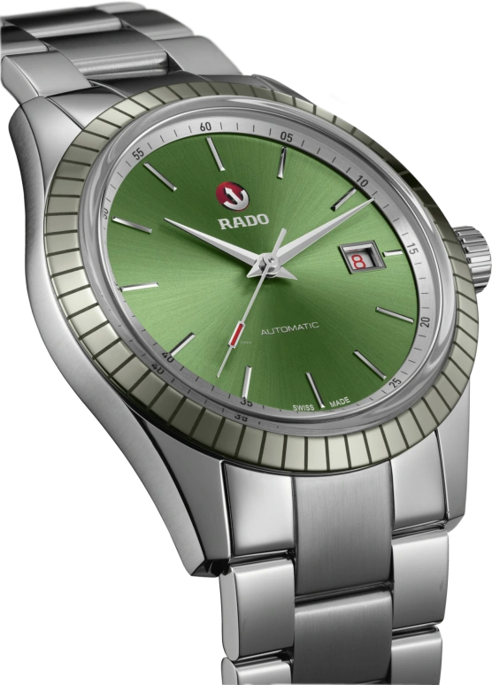 Rado,HyperChrome 42mm,42mm,Stainless Steel,Green,Automatic,Day,80hours,R33101314