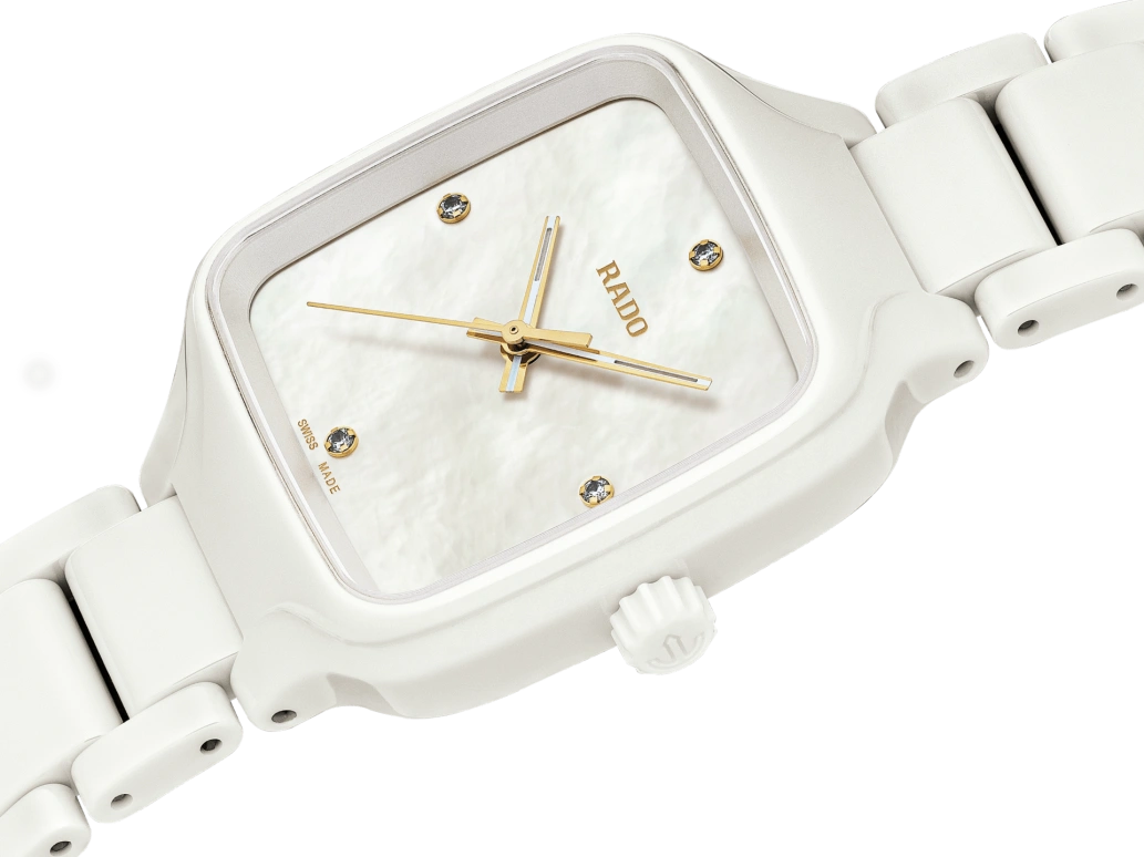 Rado,True Square 29mm,29mm,Ceramic,White,Quartz,In-house Caliber,Sapphire,Crystal Glass,R27072902
