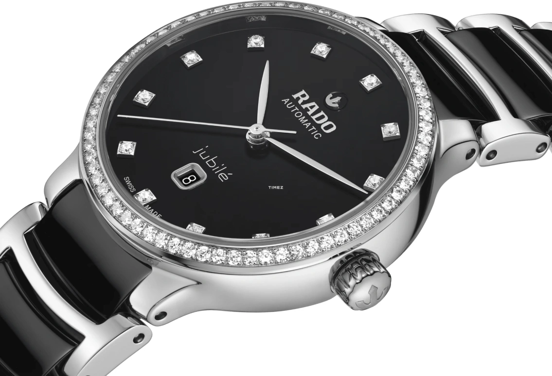 Rado,Centrix 30.50mm,30.50mm,Stainless Steel,Black,Automatic,Day,48hours,R30228702