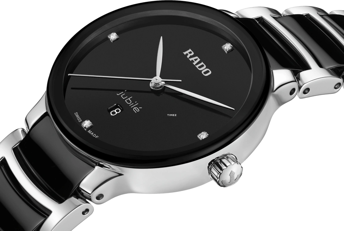 Rado,Centrix 30.50mm,30.50mm,Stainless Steel,Black,Quartz,Day,In-house Caliber,R30026712