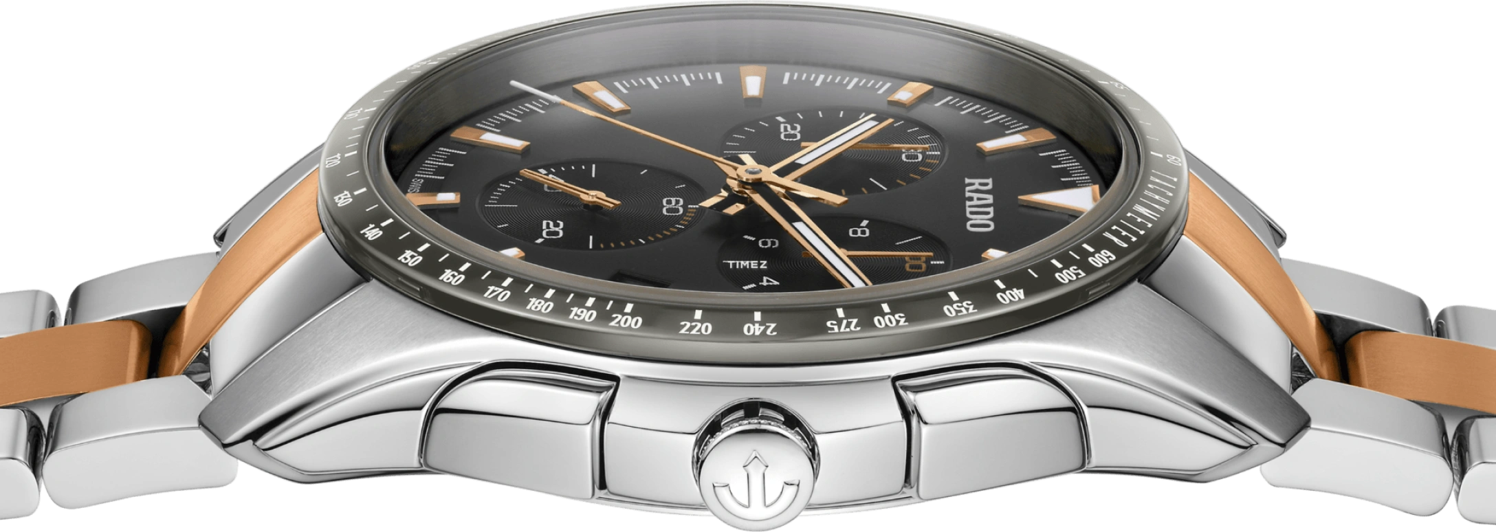 Rado,HyperChrome 44.90mm,44.90mm,Stainless Steel,Black,Grey,Quartz,Day,Sapphire,Crystal Glass,R32259173