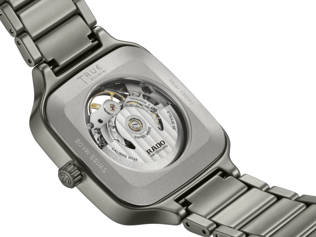 Rado,True Square 38mm,38mm,Ceramic,Grey,Automatic,80hours,In-house Caliber,R27196152