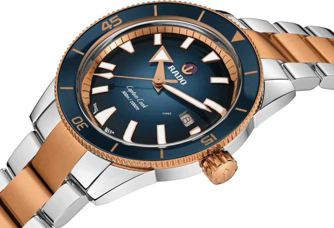 Rado,Captain Cook 42mm,42mm,Stainless Steel,Cermet,Blue,Black,Automatic,Day,In-house Caliber,R32137203