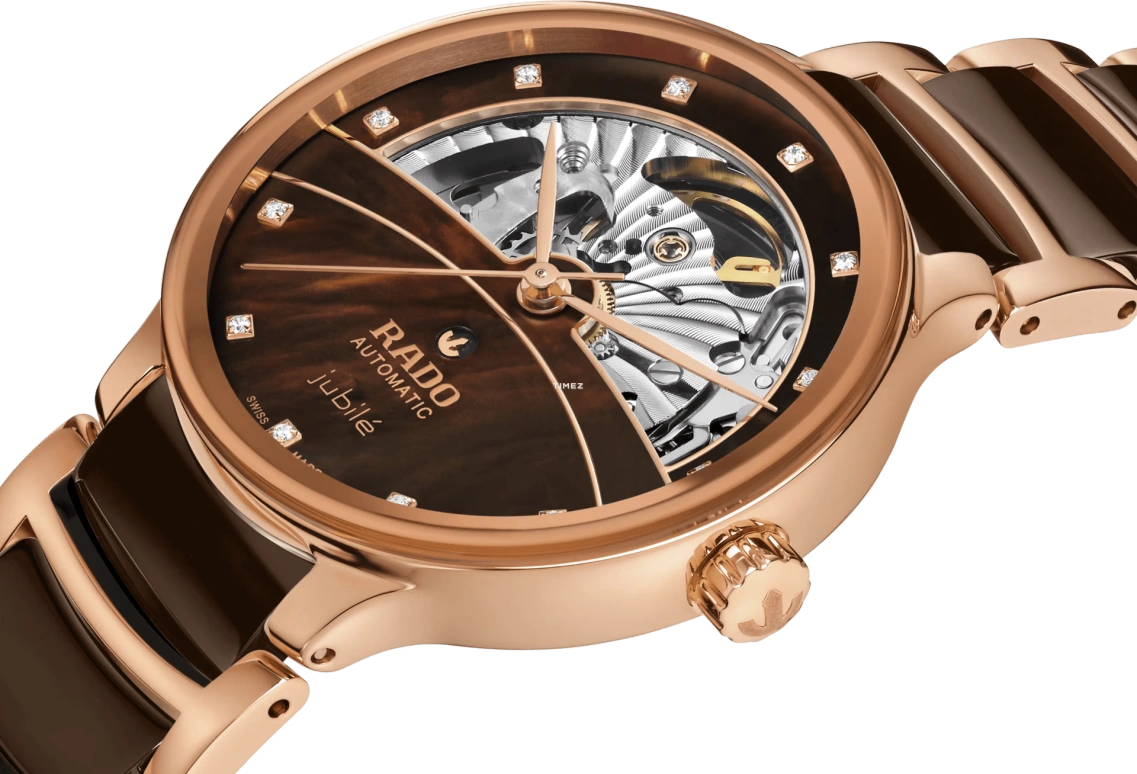 Rado,Centrix 35mm,35mm,Stainless Steel,Brown,Automatic,Anti-magnetic,In-house Caliber,R30029902
