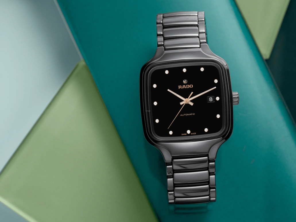 Rado,True Square 38x44.20mm,38x44.20mm,Ceramic,Black,Automatic,Day,80hours,R27078702