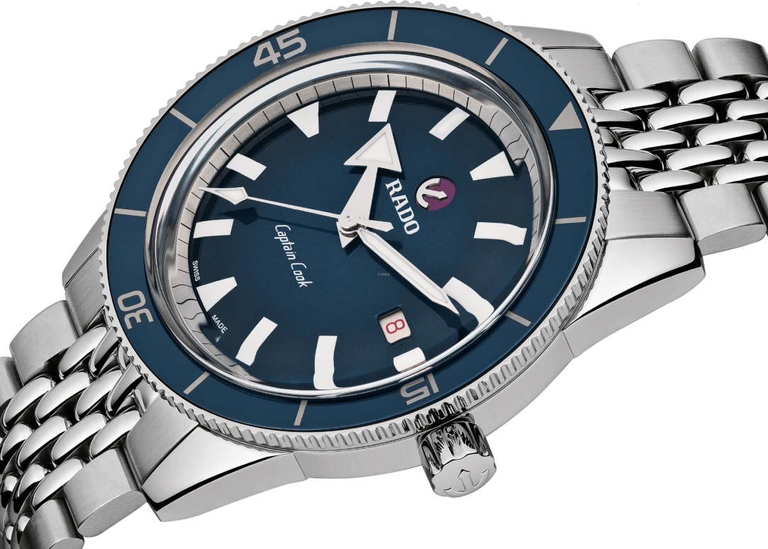 Rado,Captain Cook 42mm,42mm,Ceramic,Stainless Steel,Blue,Automatic,Date,Anti-magnetic,R32505203