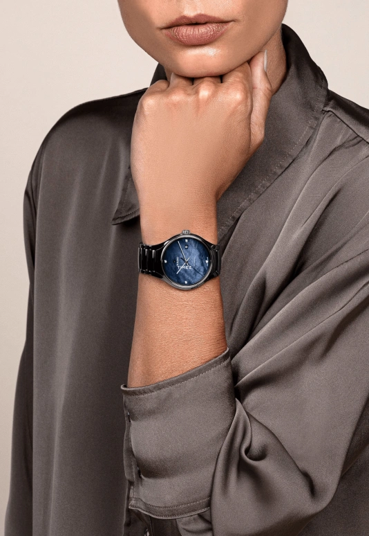 Rado,True Round 40mm,40mm,Ceramic,Blue,Automatic,Day,80hours,R27110872