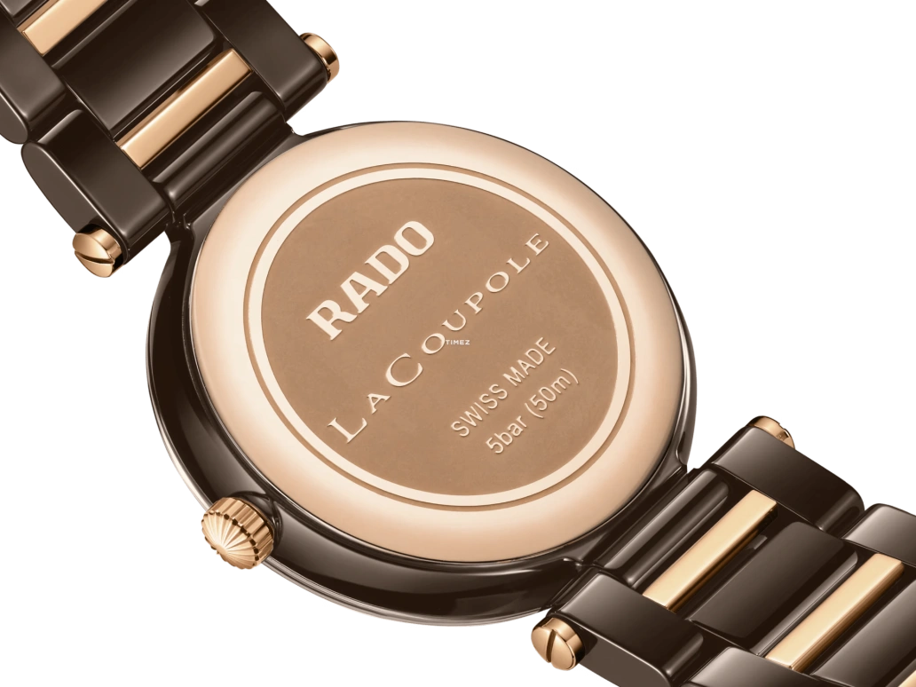 Rado,Coupole 31mm,31mm,Ceramic,Brown,Quartz,Day,In-house Caliber,R22242703