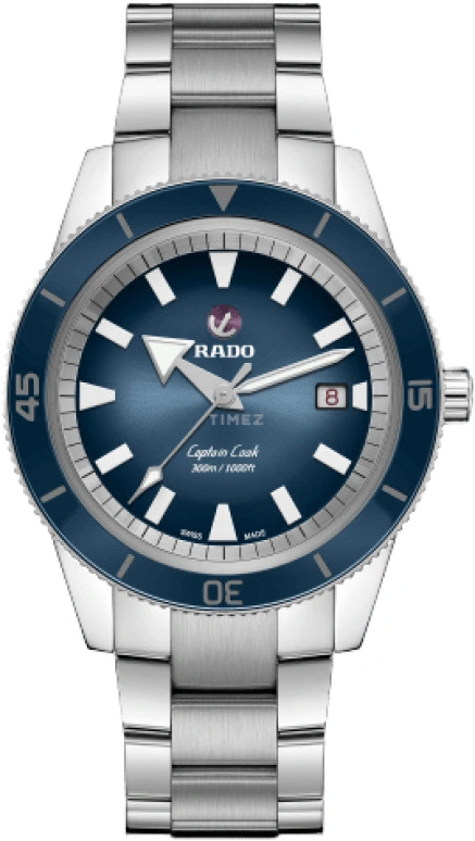 Rado,Captain Cook 42mm,42mm,Ceramic,Stainless Steel,Blue,Automatic,Date,Anti-magnetic,R32105203
