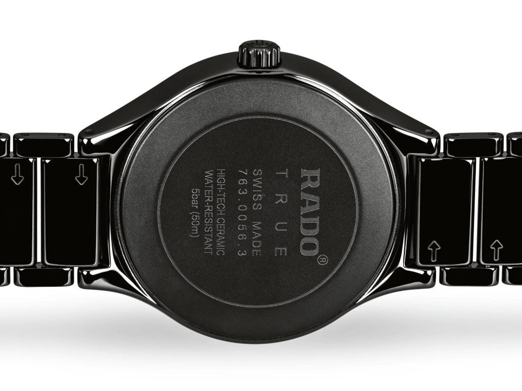 Rado,True Round 40mm,40mm,Ceramic,Black,Quartz,Day,In-house Caliber,R27238722