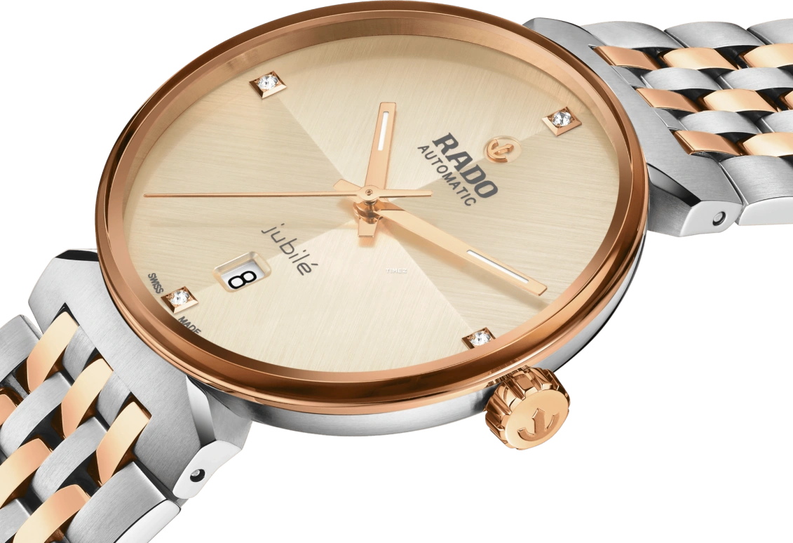Rado,Florence 39mm,39mm,Stainless Steel,Champagne,Cream,Automatic,Day,Anti-magnetic,R48903703