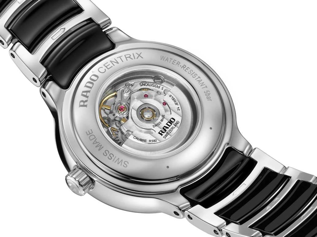 Rado,Centrix 30.50mm,30.50mm,Stainless Steel,Ceramic,Black,Automatic,Day,48hours,R30020742