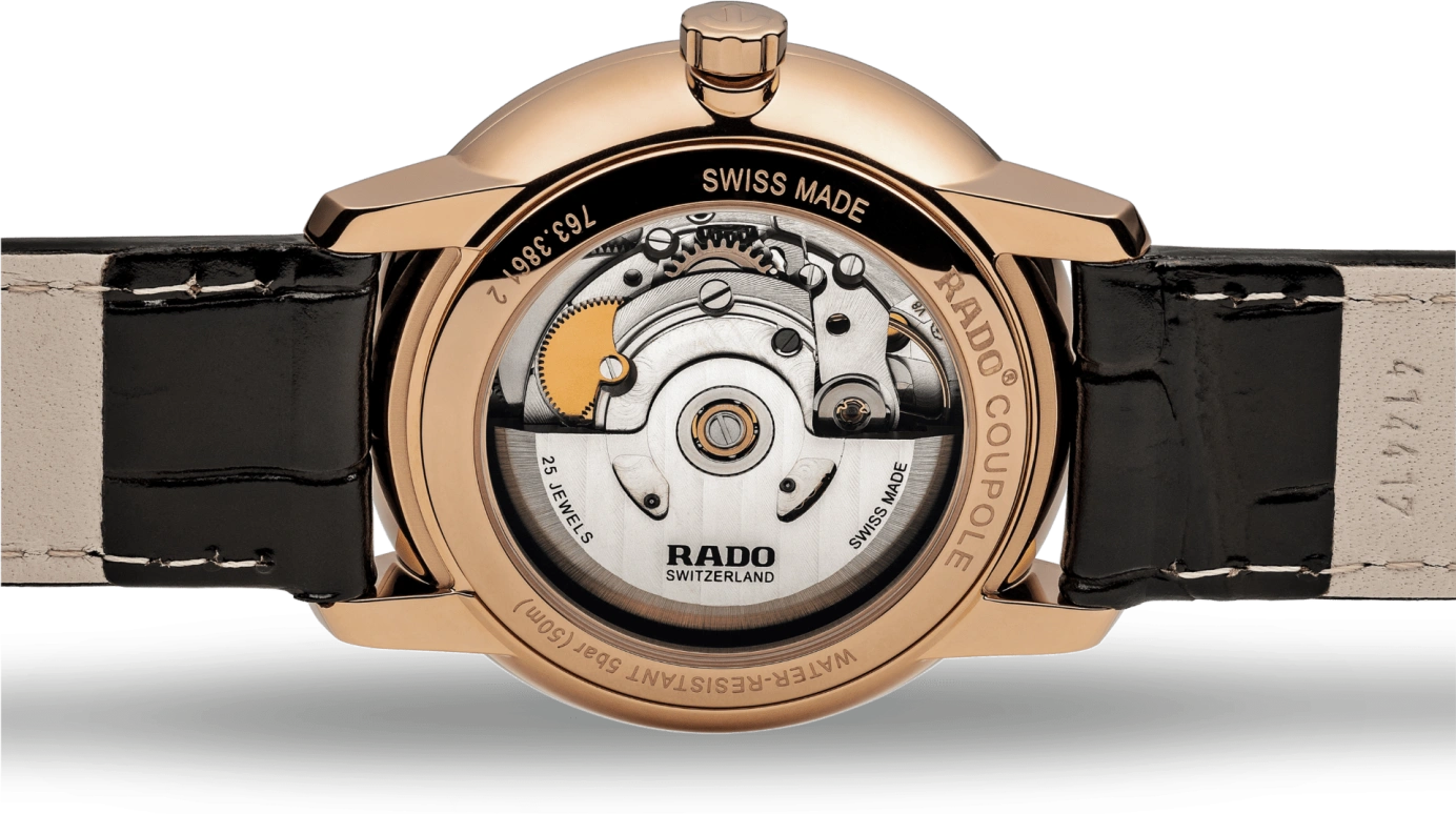 Rado,Coupole 37.70mm,37.70mm,Stainless Steel,Black,Automatic,Day,In-house Caliber,R22861165