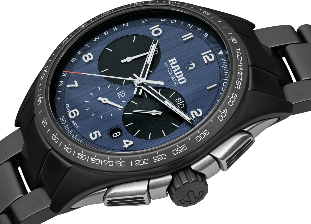 Rado,HyperChrome 45mm,45mm,Ceramic,Blue,Automatic,Chronograph,Day,R32525202